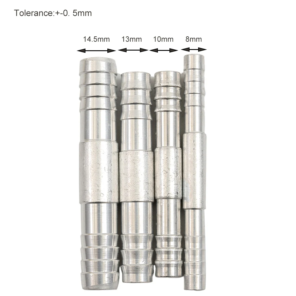 A/C Hose Barb Straight Splice Push In Fitting Aluminium #6 #8 #10 #1 Fitting Size #6 #8 #10 #12 3/8'' 1/2'' 5/8''
