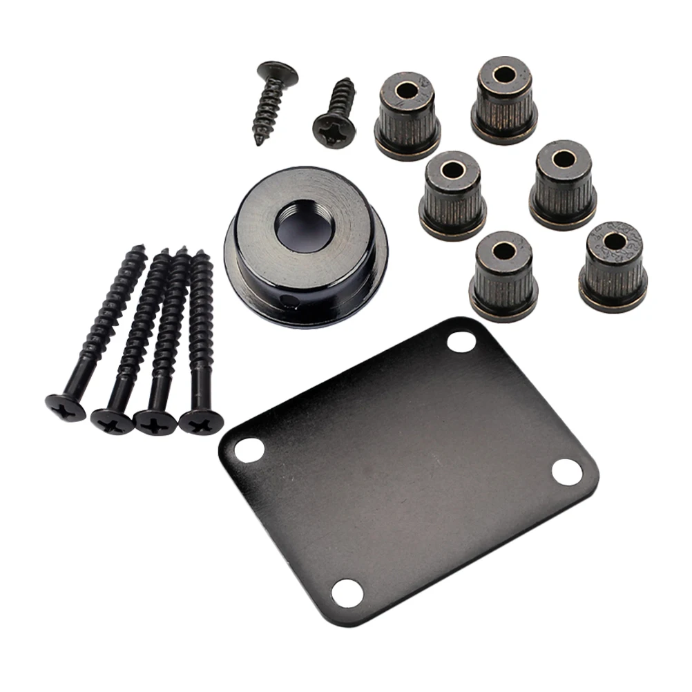 

Bass Guitar Accessories Reinforcement Plate String Buckle Set Parts Neck Accessory Equipment Black Bracket