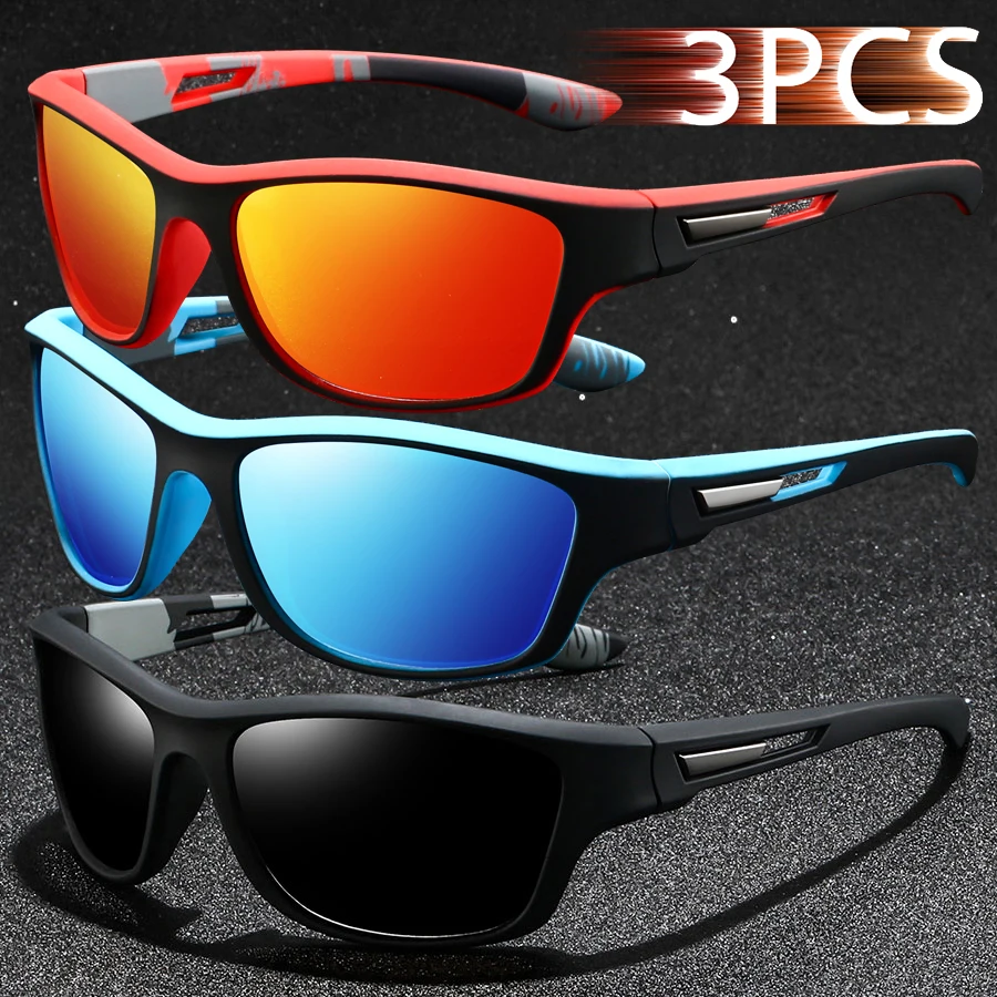 

3 PCS Fashion Vintage Pattern Cycling Sports Sunglasses Men Women Running Cycling Mountaineering Sport Man Sun Glasses UV400