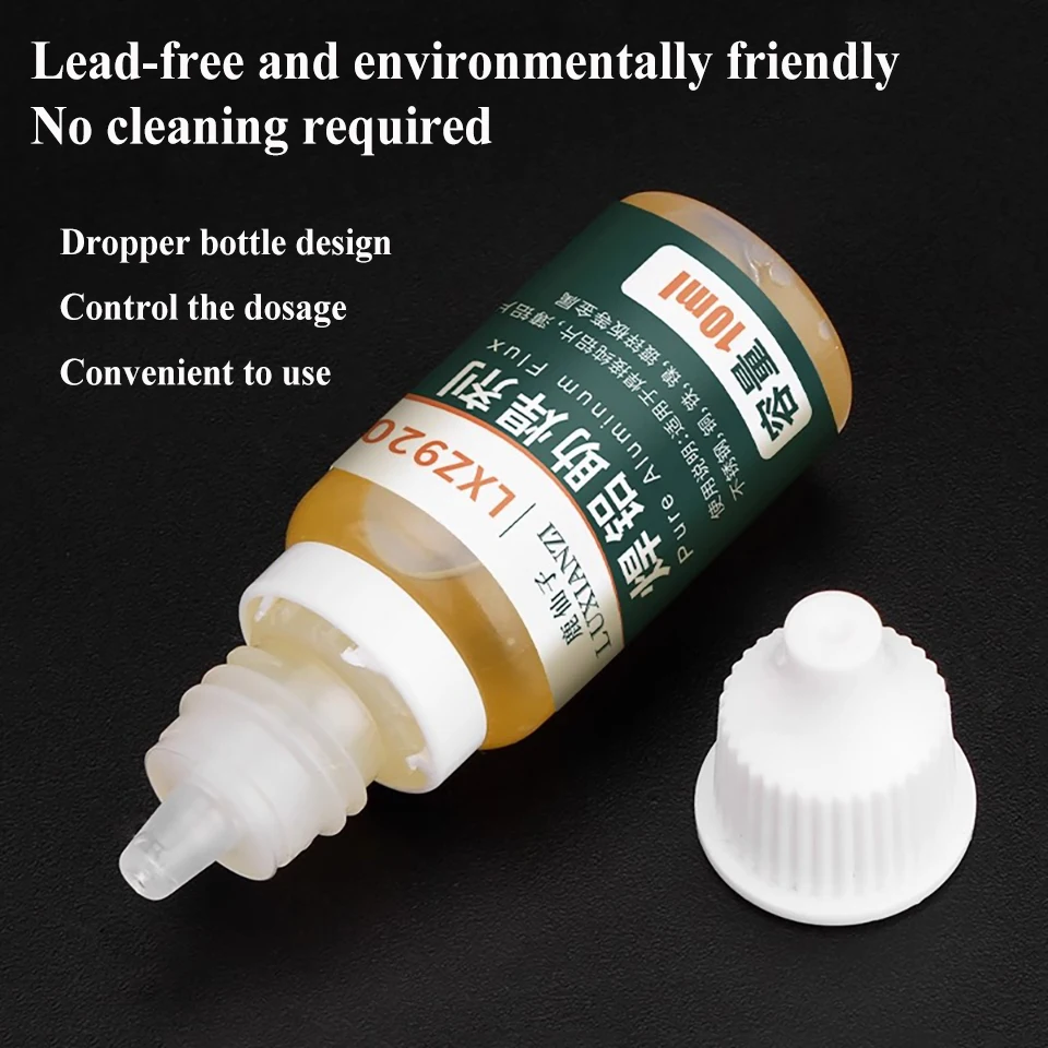 10/50ml LuXianzi soldering pure aluminum flux stainless steel copper, iron nickel 18650 battery soldering Aluminum flux