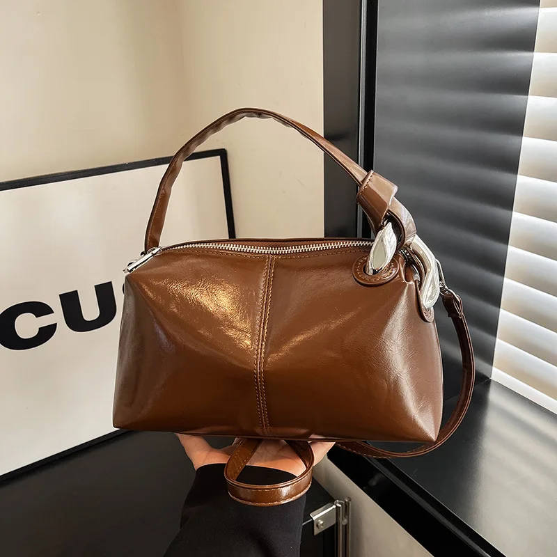 

Chic 2025 Quilted Crossbody Bag for Women, Elegant Top Handle Sling, Fashionable Bag with Inner Pocket for Daily Use & Commute​