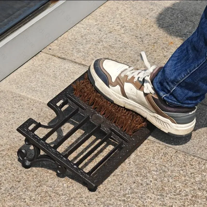 Heavy‑Duty Cast Iron Boot Scraper Brush Household Outdoor Garden Door‑step Shoe Mud Cleaner