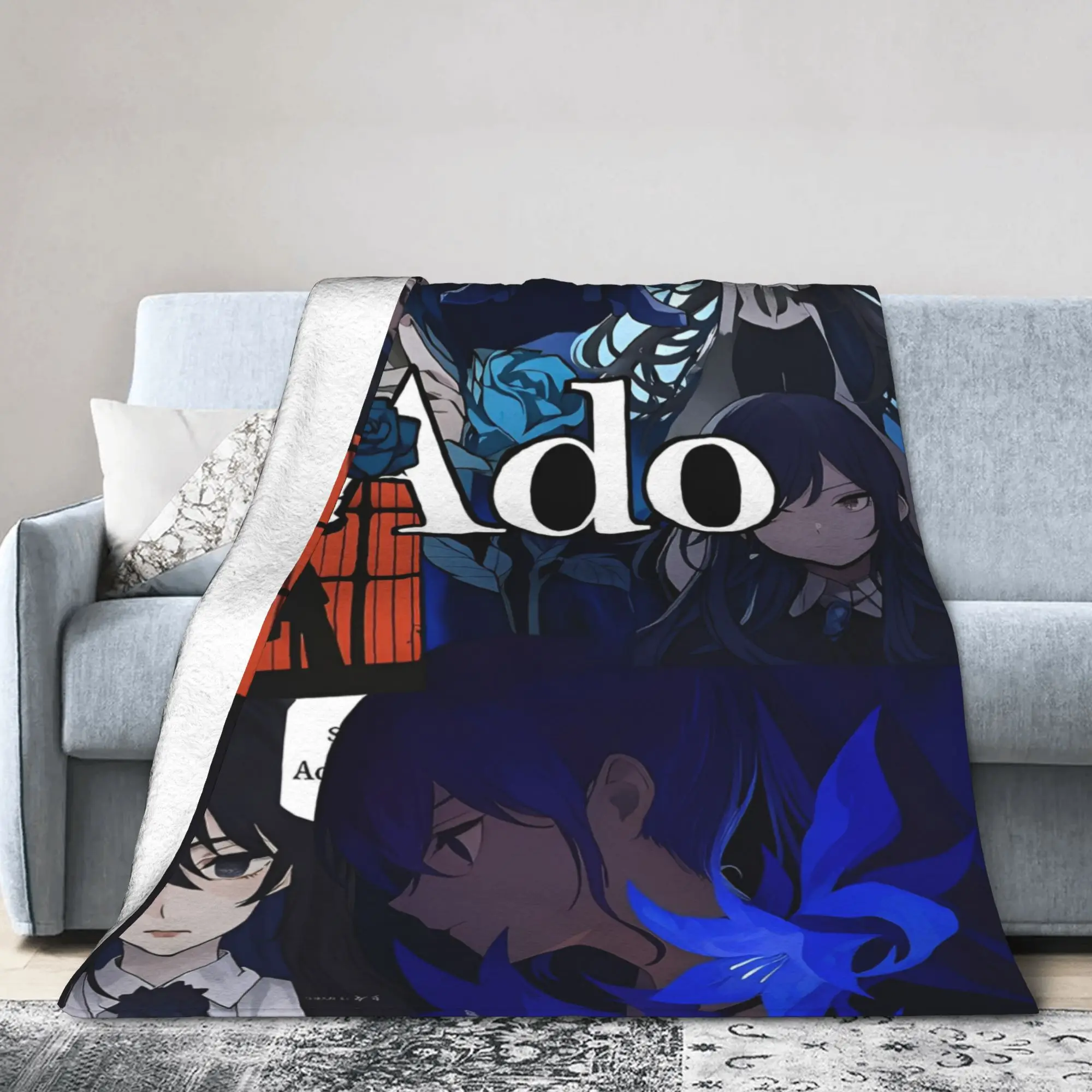 Ado Hibana World Tour Blankets Japan Singer Flannel Funny Warm Throw Blankets for Bedspread Summer