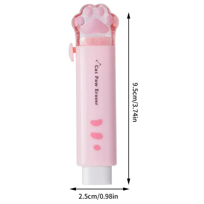 น่ารัก Cat Claw ยางลบน่ารักดินสอยาง Kawaii ออกแบบ Push ดึงยางลบการแก้ไขเครื่องมือเครื่องเขียน