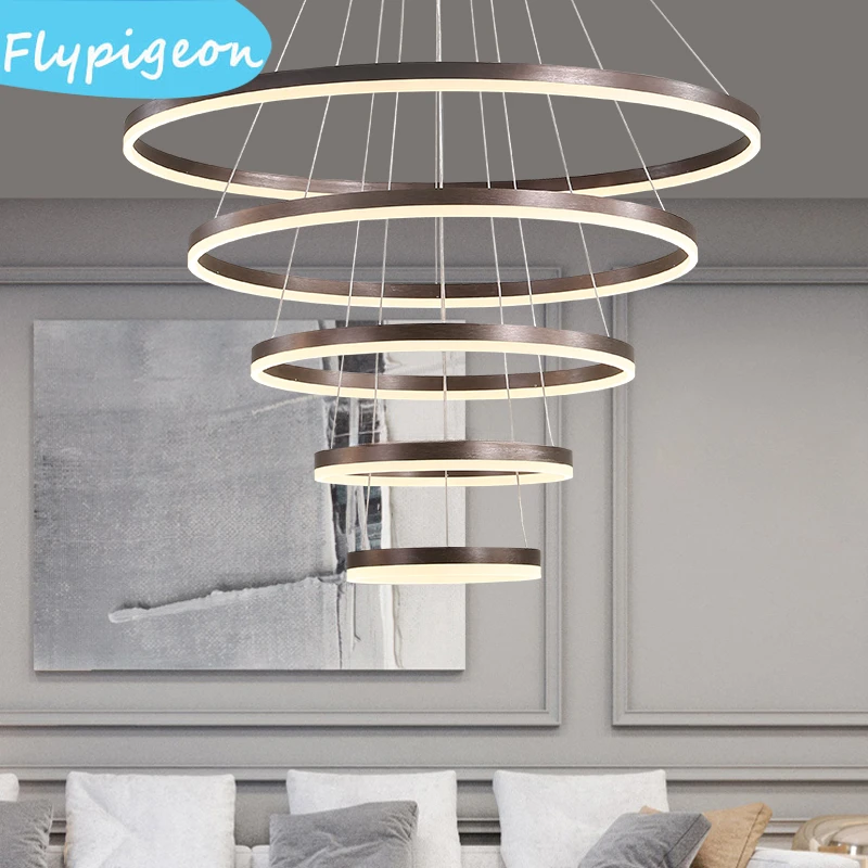 Luxe Ronde Ring LED Plafondverlichting Kroonluchters Moderne Hanglamp voor Woonkamer Eetkamer Trap Home Decor Verlichting