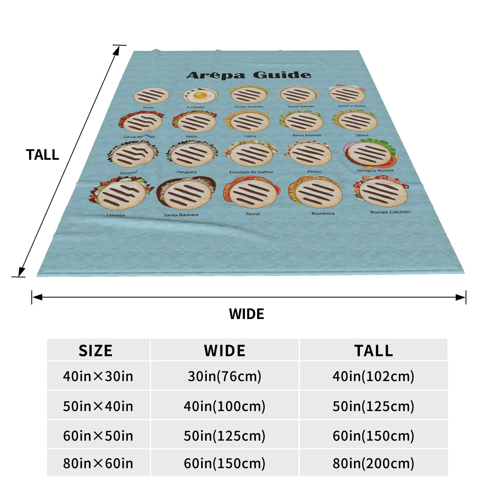 Arepa Guide Venezuela Latin Fast Food Blanket Soft Warm Flannel Throw Blanket Cover for Bed Living room Picnic Travel Home Couch