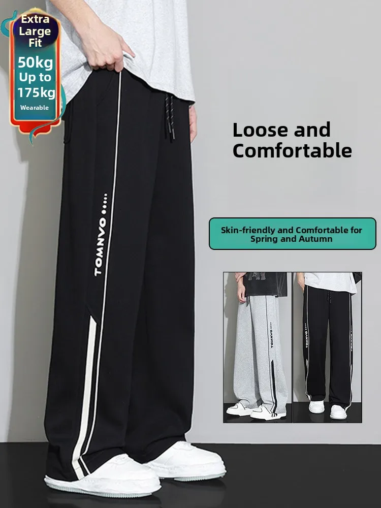 

Мужские повседневные брюки больших размеров, прямые, свободного кроя, весенне-осенние, большие размеры, 260 Pou, модные и стильные