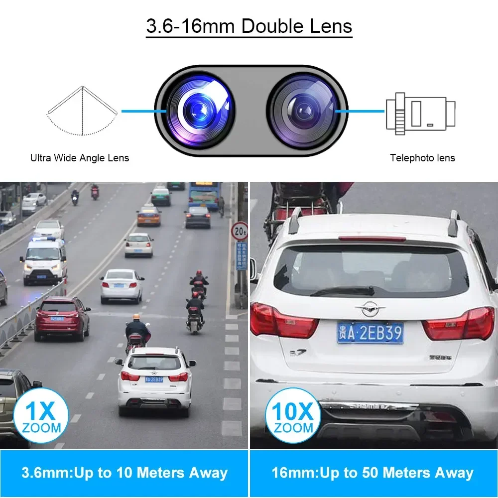 XMEYE 4K 8MP Dual Lens POE PTZ IP Camera Auto Tracking Outdoor 8X Zoom CCTV Security Surveillance Camera Color Night Vision 4MP