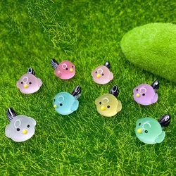5PCS Kawaii Mini Birds Luminous Resin Bird Fairy Garden Decoration Miniature Figurines Birds Moss Microlandscape DIY Accessories