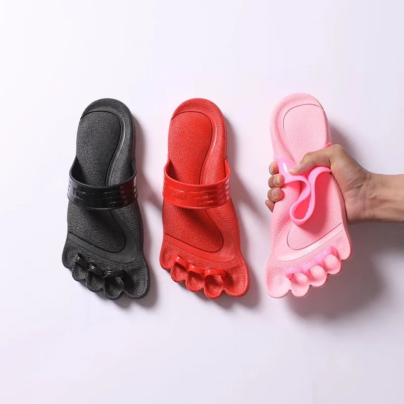Summer New Five-finger Slippers Set Toe Deodorant Thumb Valgus Correction Indoor and Outdoor Wear Women's Bathroom Cool Slippers