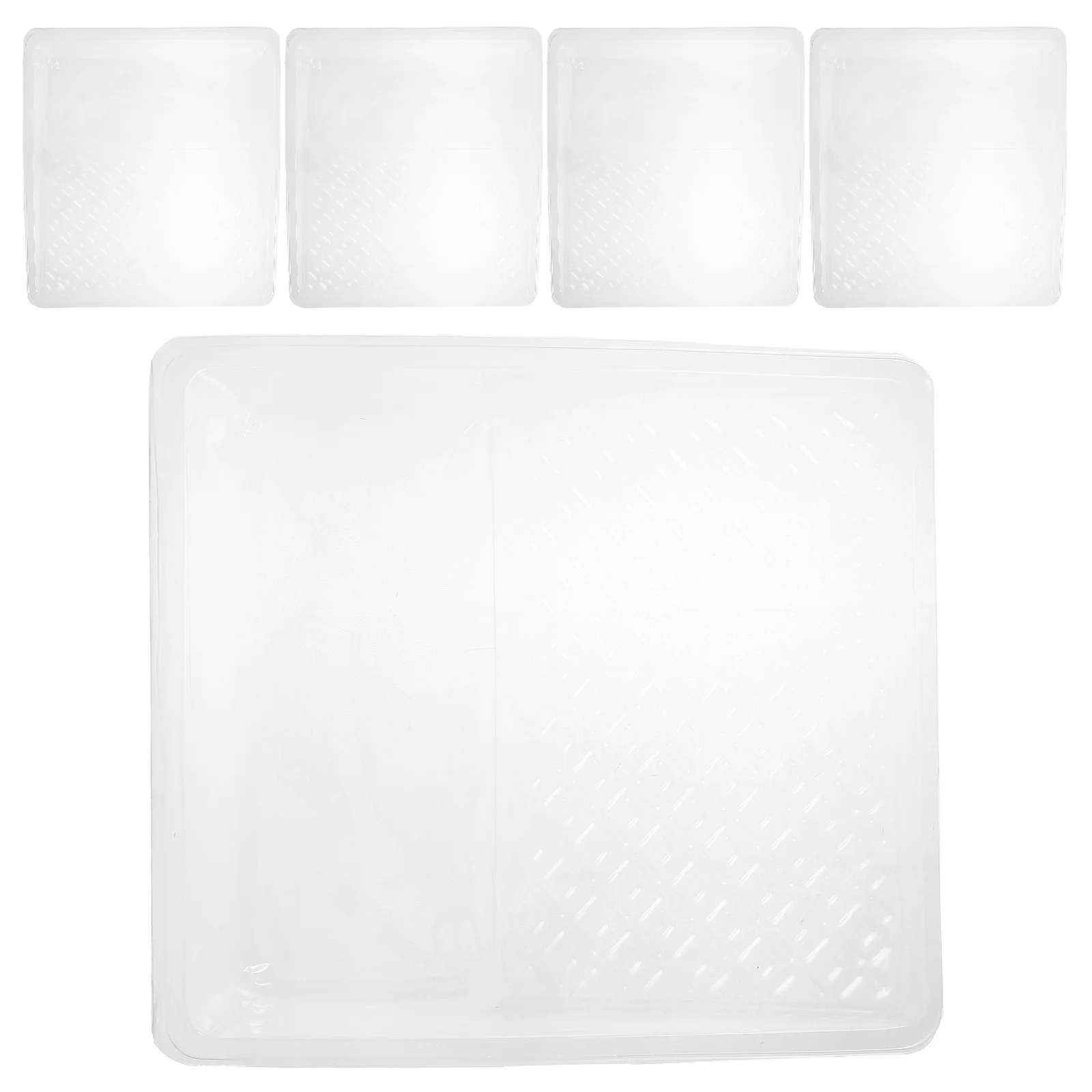 

5 pcs Paint Liners 7 Inch Transparent PVC Plastic Disposable Painting Supplies Tray Paint Tray Liners Accessories