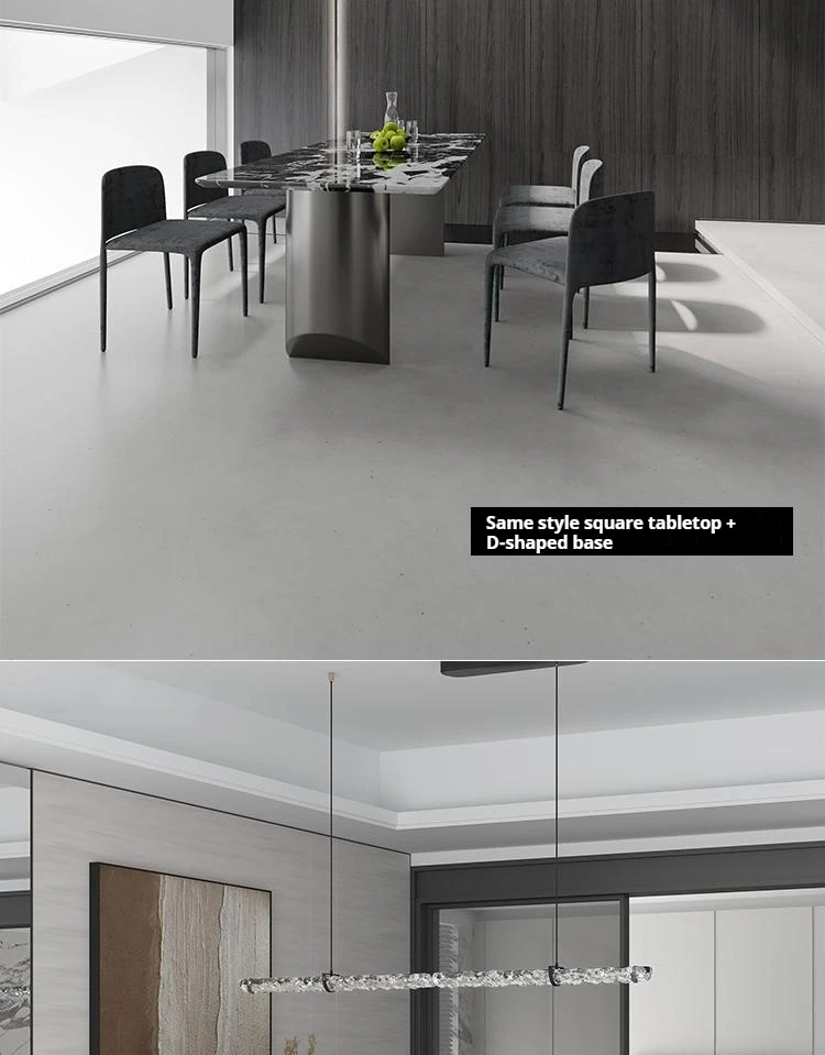Nordic Minimalist Sintered Stone Dining Table, Anti-scratch Tabletop Home Dining Furniture for Apartment