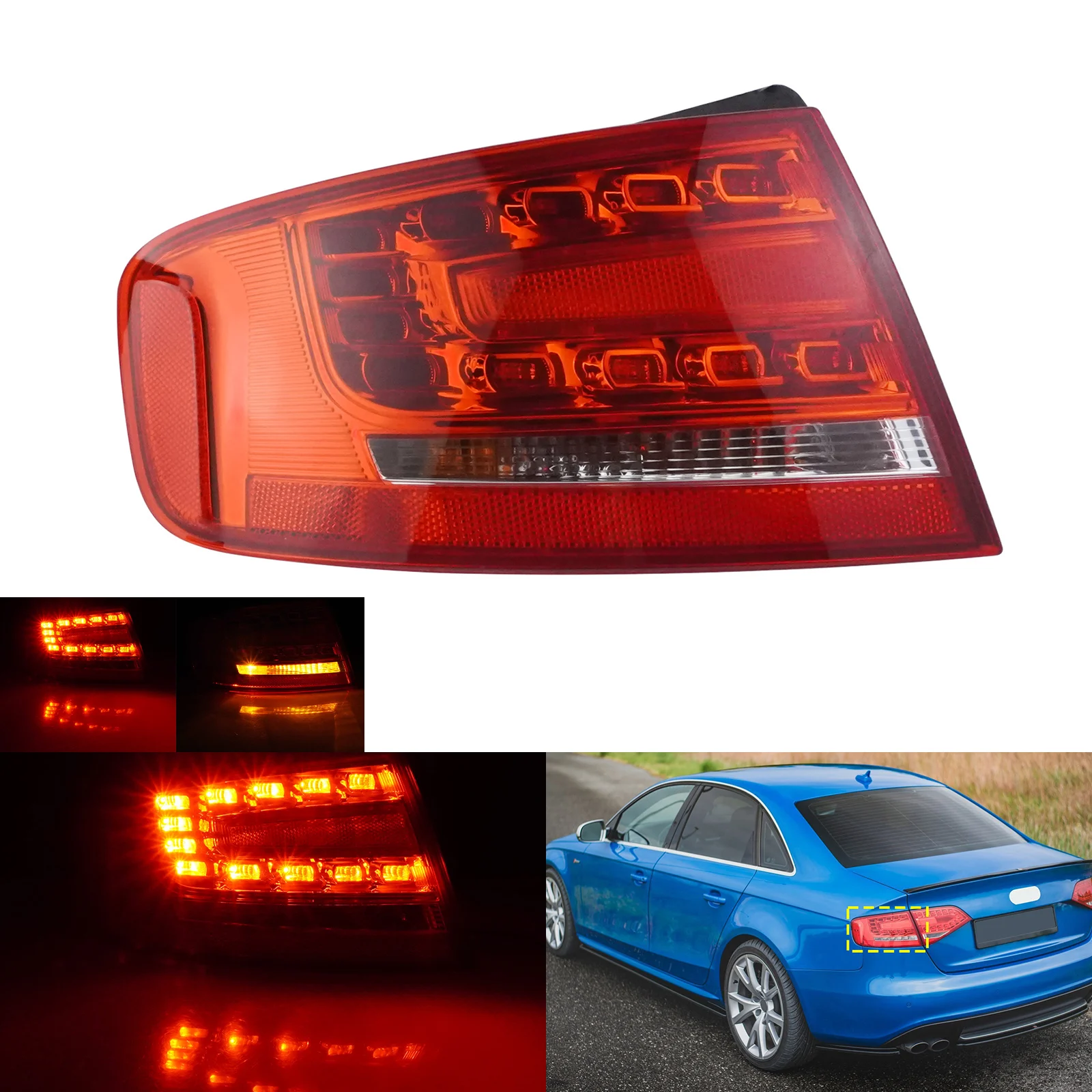 

For Audi A4 B8 Saloon 2009-12 Left Passenger Side LED Rear Outer Tail Light Lamp