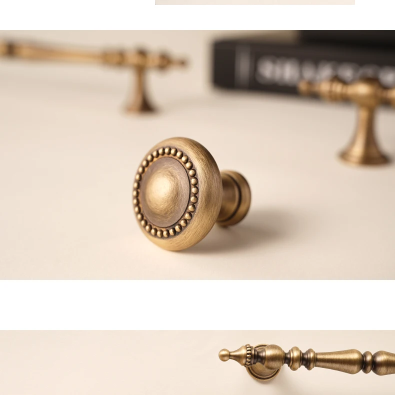Antique brass crown cabinet handle product image 12