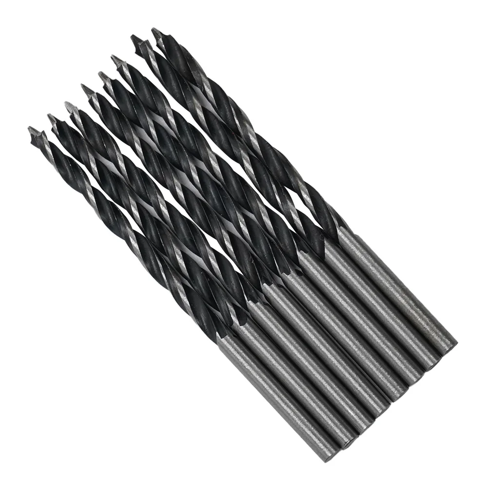 Сверла спиральные трехточечные из высокоуглеродистой стали, диаметр 3 мм, 8 шт.