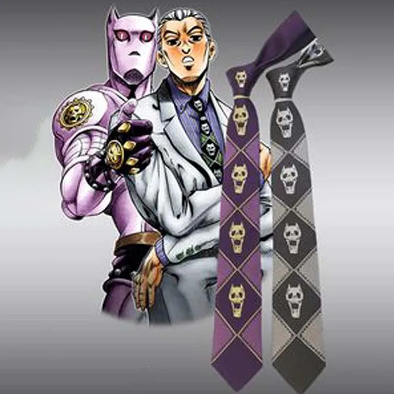 4 Uds Anime Tie Man JoJo's Bizarre Adventure Kira Yoshikage Cosplay Killer Queen calavera cuello Heaven Gate Cosplay accesorios de disfraz nuevo