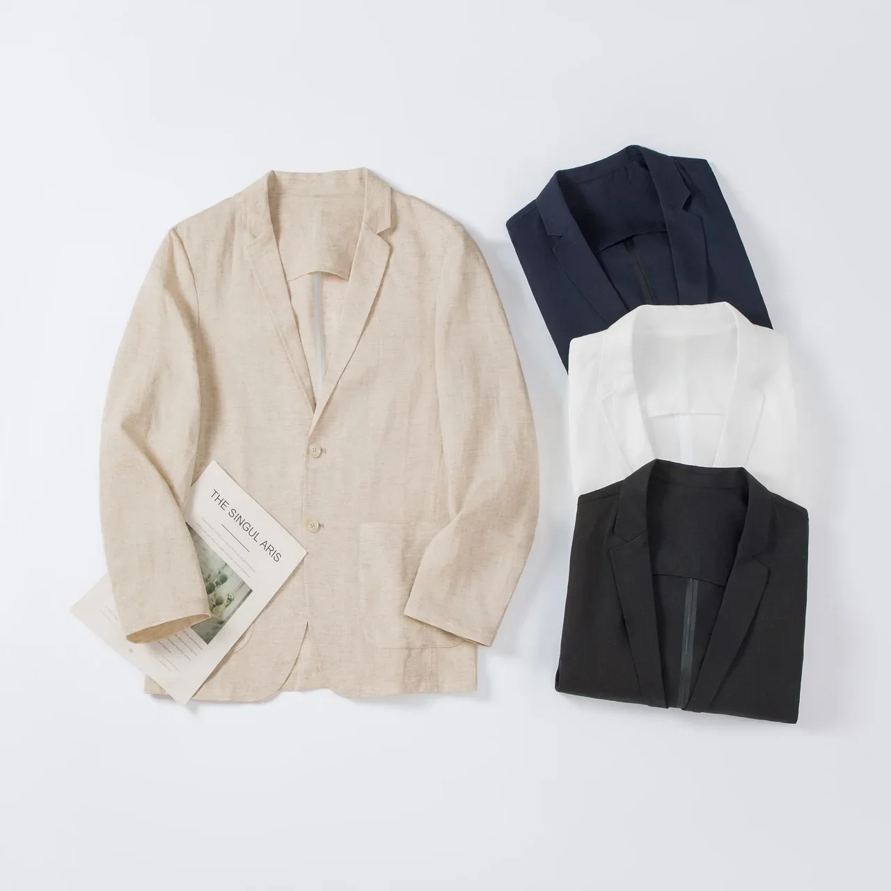 Herren Leinen Blazer Leichte Sommerjacke Unstrukturiert Smart Casual Atmungsaktiv Kühlend Lyocell Resort Stil Stiller Luxus Eleganter Mantel Sonnenschutz Urlaub Strand Viskose Mischung Oberbekleidung Büro Reise Freizei – Detail 29