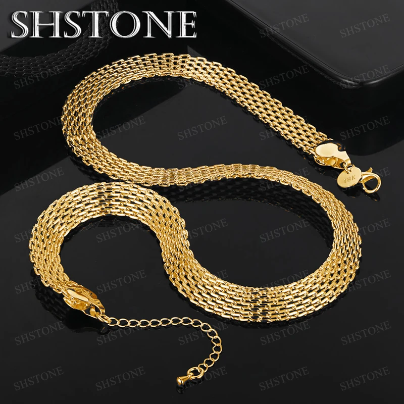 

Original 18k Gold Geometric Necklace For Men Women Engagement Wedding Party Fashion Design Hot Jewelry Gift Wholesale Necklace