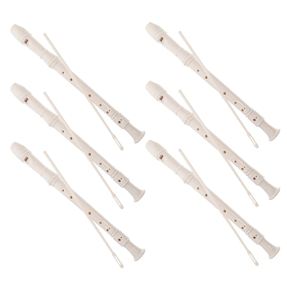 

Набор из 6 сопрановых блокфлейт для начинающих, немецкий стиль, ученический флейтовый инструмент, простой в игре, чистый звук, безопасные материалы, музыкальный инструмент