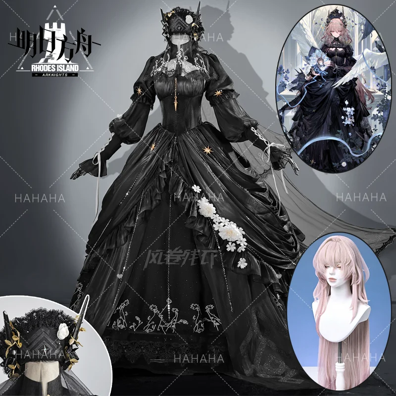 

Игра Arknights Theresa Косплей Костюм Парик Demon King Theresa Condolence Наряд для Хэллоуина Взрослых Женщин Ролевые Игры