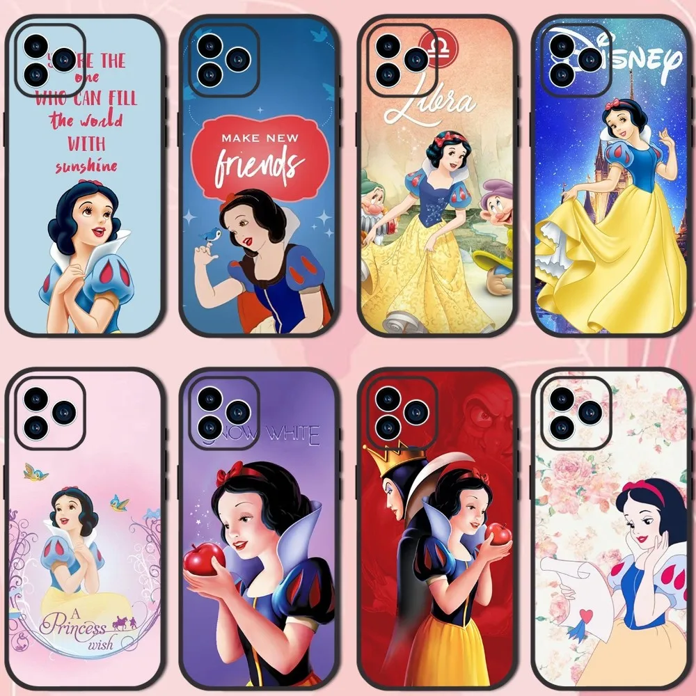 MINISO Disney S-Snow White Phone Case For Samsung Galaxy S10 FE S21 Ultra S22 Lite Soft Phone Shell Note 10 Back Cover