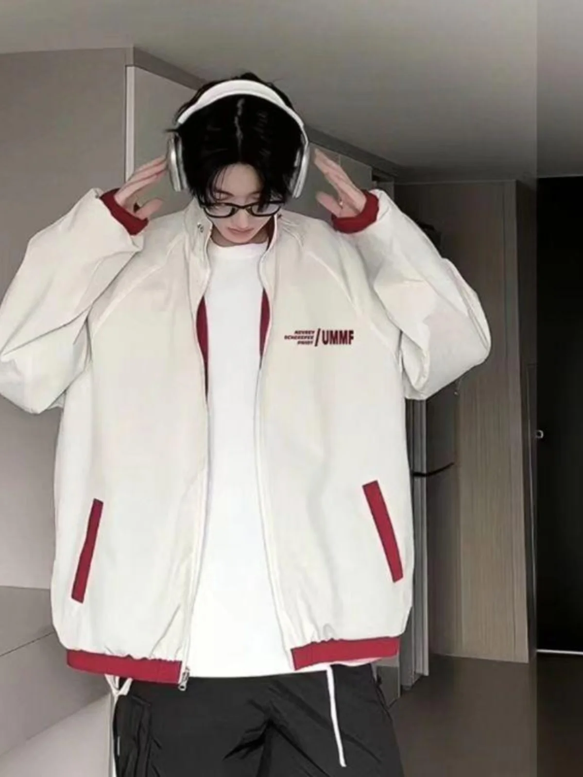 

ex Двусторонняя одежда, свободный крой, воротник-стойка, дэт, ветрозащитное пальто в американском стиле ретро, весна-осень, модный бренд High-E...