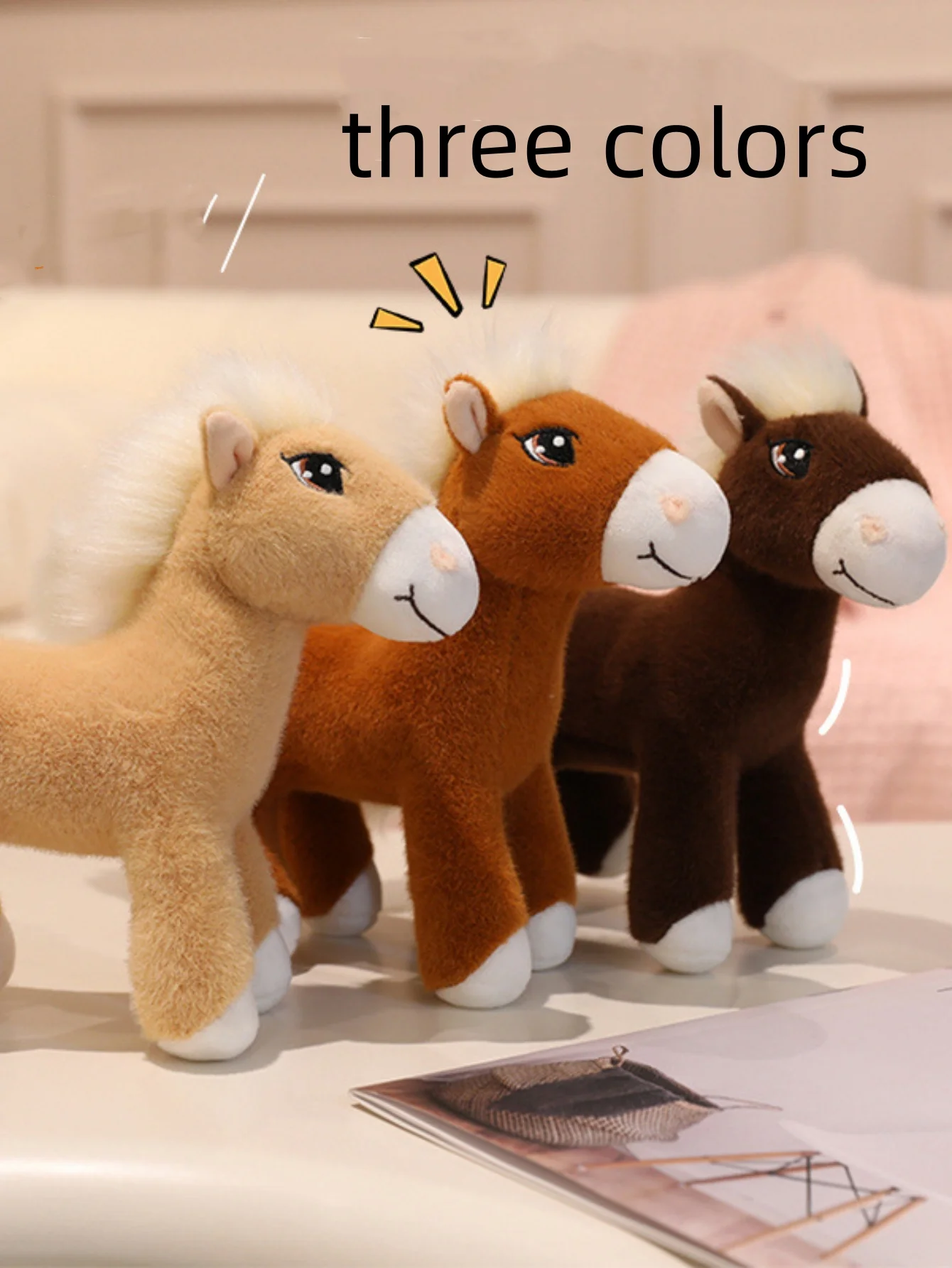 

Realistic Akhal-Teke Foal Doll Plush Toy Soft Horse Pillow Gift for Boys Cute Children's Birthday Present