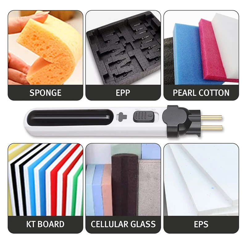 ABNO-6 In 1 Cordless Foam Cutter, Electric Cutting Machine Pen Tools Kit,For Foam Cutting Holes Digging Details US Plug