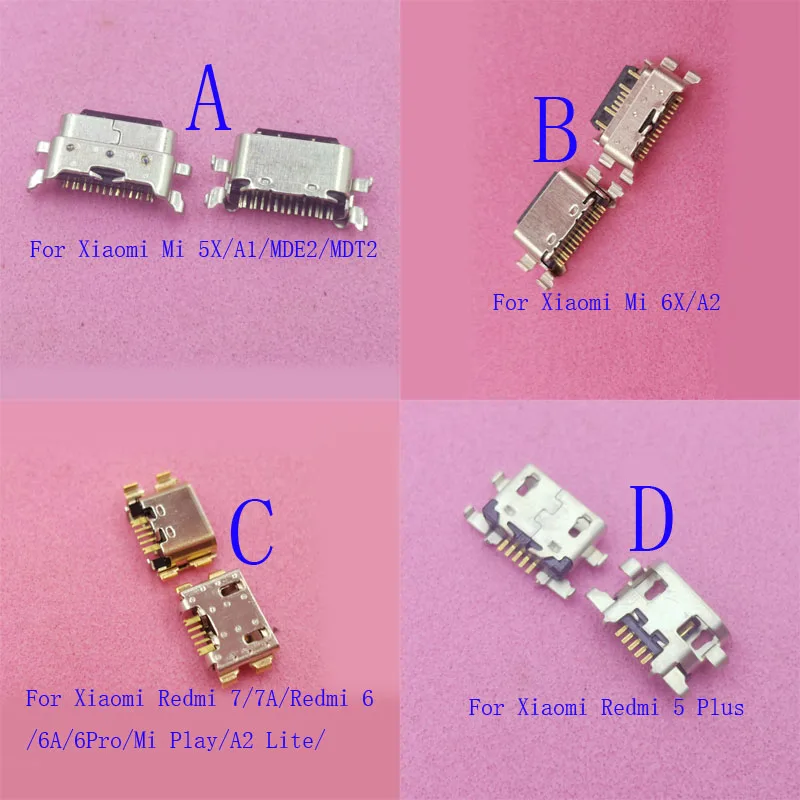 10-100 قطعة شاحن يو اس بي جهاز شحن موصل التوصيل ل Xiaomi MDE2 6X Mi Play 5X A1 Redmi 6A 6 Pro 7A 5 Plus A2 Lite 7 6Pro MDT2 #2