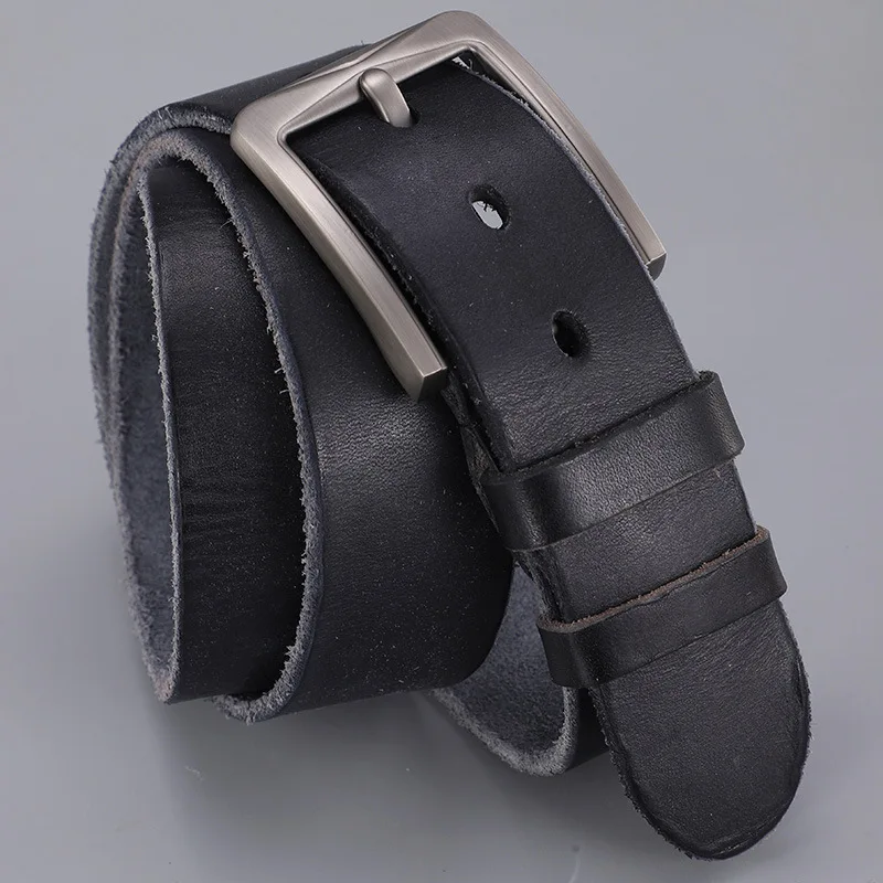 

Men's Leather Belt, Full-Grain Cowhide, Vintage, Genuine Leather, Casual Fashion Waist Belt