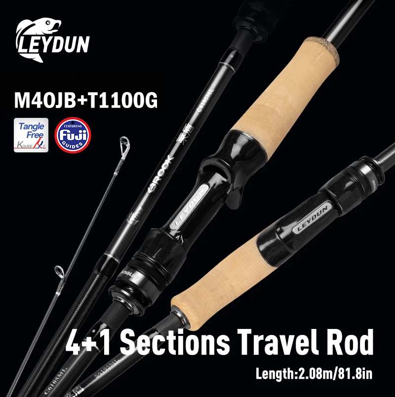 

Leydun BROOK Super Light Fishing Rod 4+1 Section 74g MF Action Fuji Guide M/ML/MH Travel Spinning Casting Rod for Bass Pike Rod