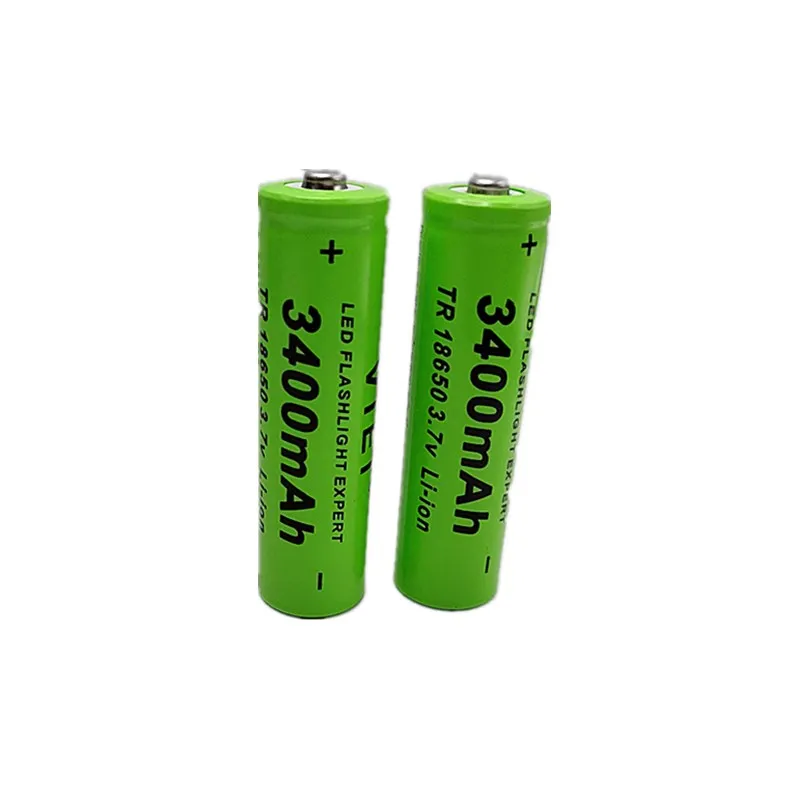 2024 Battery Rechargeable Battery 3.7V 18650 3400mAh Capacity Li-ion Rechargeable Battery for Flashlight Torch Battery+Charger