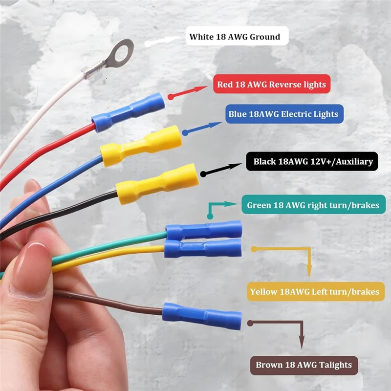 B90B-7 Pin Trailer Plug 7-Way RV Trailer Connector Electrical Trailer Wire Adapter Quick Converter With Mounting Bracket