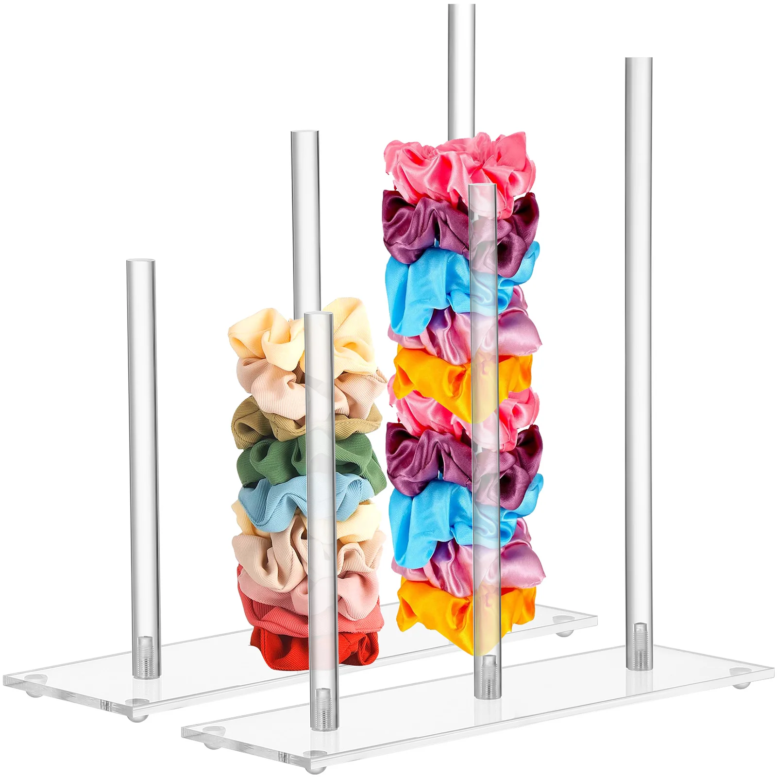 

2 Pcs Acrylic Hair Tie Holder Accessories Stand One Piece Scrunchie Scrunchies Display For Vendors