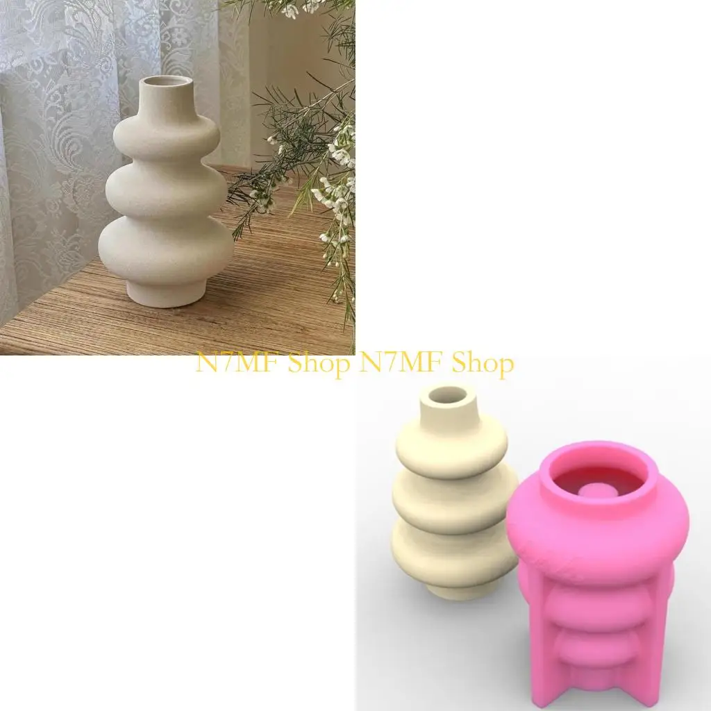 

N7MF Epoxy Art Special-shaped Flower Pot Silicone Mold Resin Storage Mold