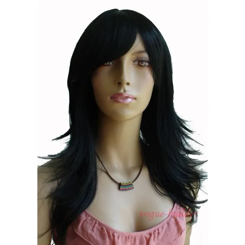 Long Bla Flip Curly Cosplay Party Hair Wig