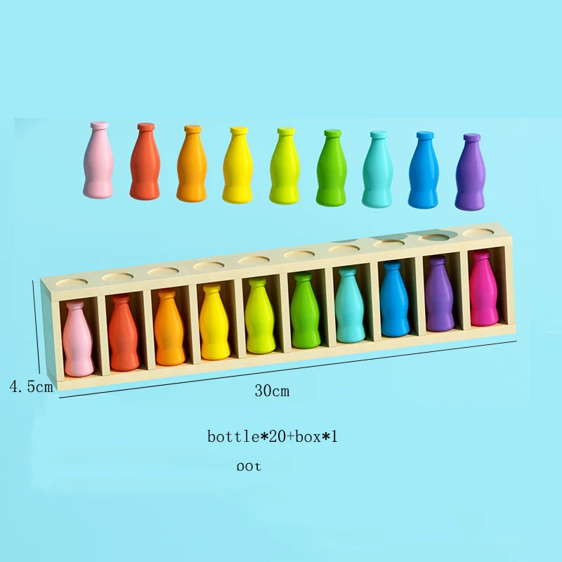 Nuovi bambini Puzzle Toy Drink to Drink Colore Ordinamento Tazza Classificazione corrispondenza dei colori Montessori Prima educazione Pensiero logico