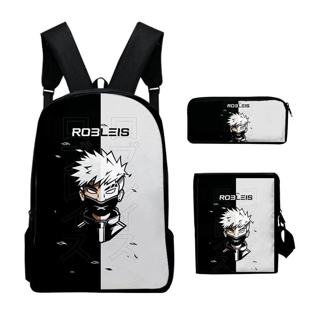 Classic Popular Robleis IUTU 3D Print 3pcs/Set pupil School Bags Laptop Daypack Backpack Inclined shoulder bag Pencil Case