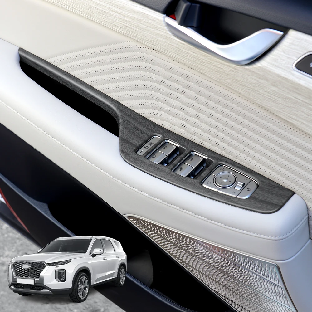 

Комплект из 4 накладок на кнопки стеклоподъемников из АБС-пластика для Hyundai Palisade/Palisade PE 2020-2025 (левый/правый руль), аксессуары для интерьера автомобиля