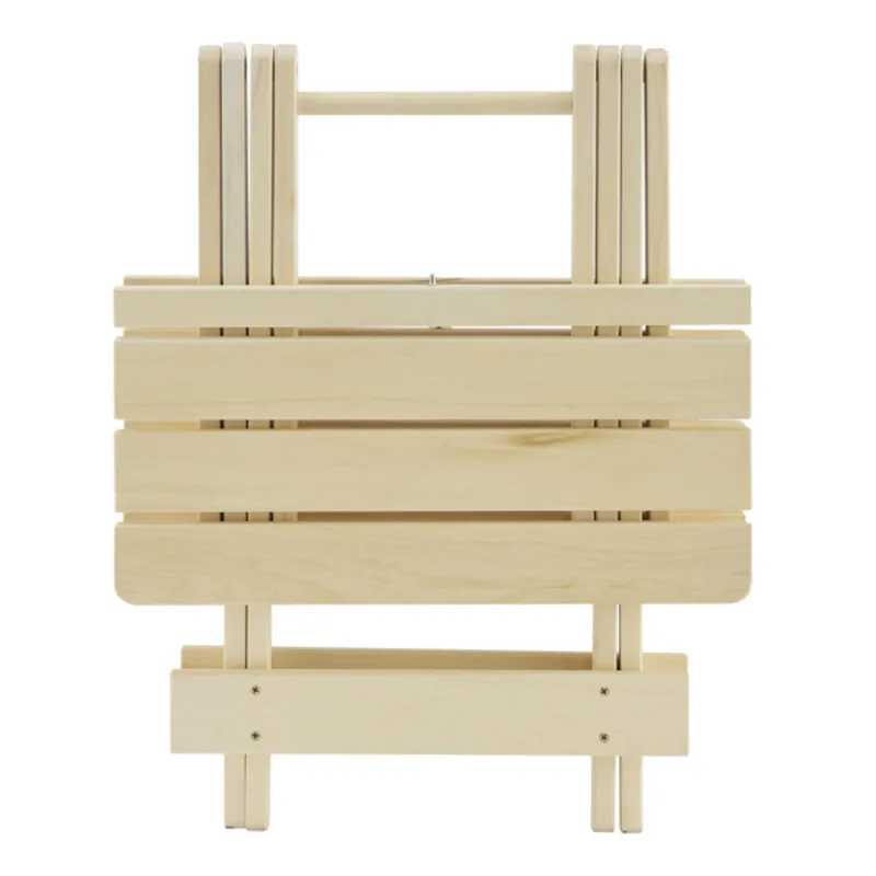 Foldable Square Outdoor Solid Suitable Backyard Balcony Portable Space-saving Natural Wooden Folding Robust Sturdy Structure