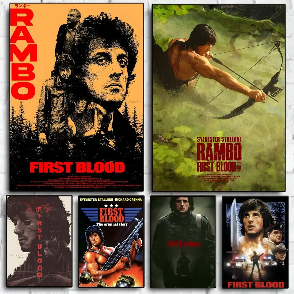 Famous Movie F-First Blood Poster Art HD Advanced Aesthetic Printing Paper Wall Art For Living Room Home Decor