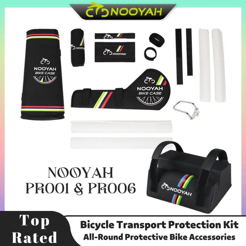 NOOYAH Bike Bag Bike Frame Protect Cover kit Bike Accessories Crankset Pad Bicycle Transport Protect Set Chainring Support Pad