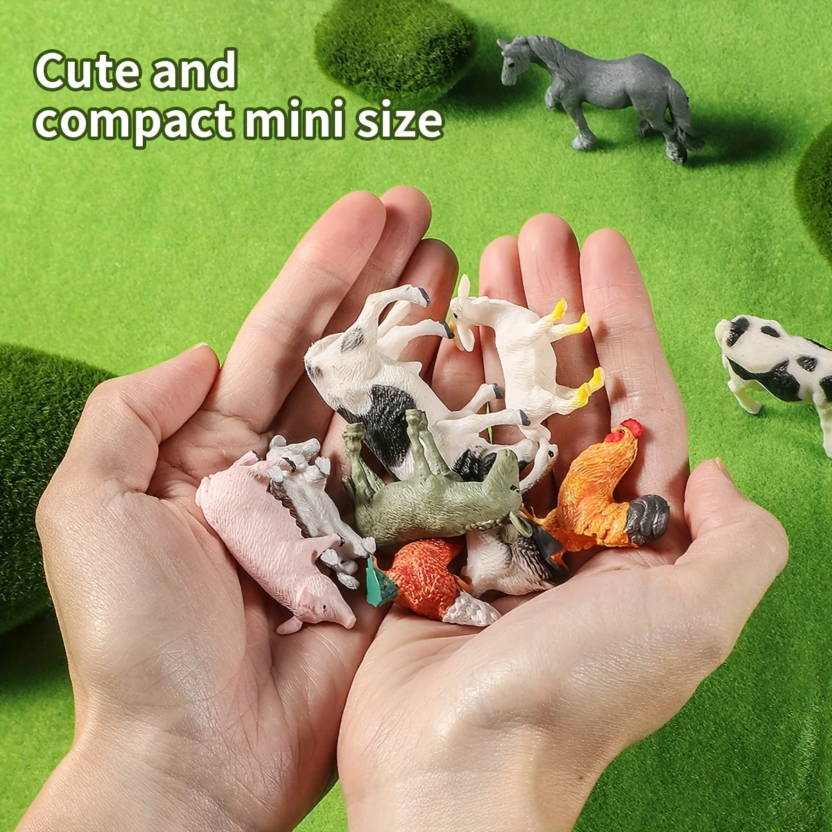 Small Farm Wild Animal Model Lion Tiger Sheep Pig Dog Action Figures PVC Lovely Miniature Playset Education Kid Toys Gift