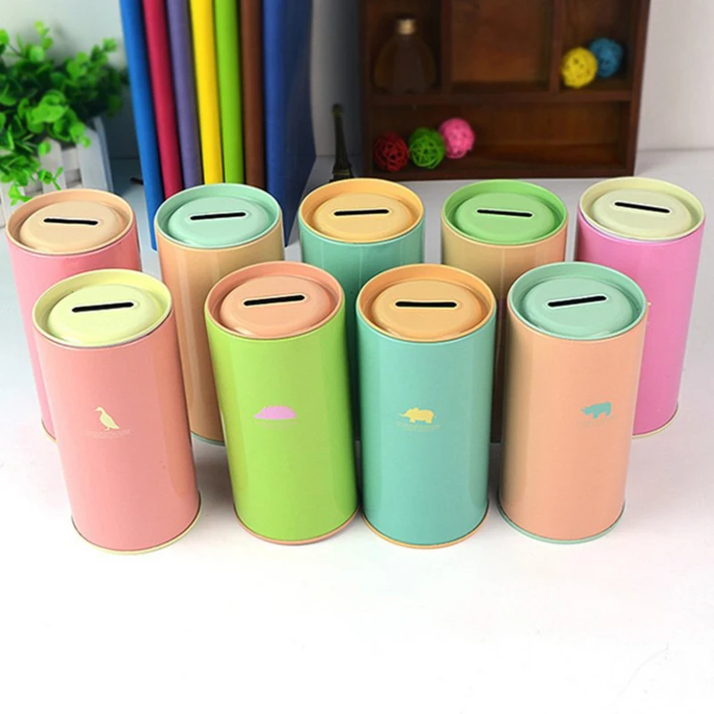 Salvadanaio in metallo color caramello per animali Scatola per monete in metallo Articoli vari carini Lattine per riporre lattine regalo Decorazioni per la casa Salvadanaio