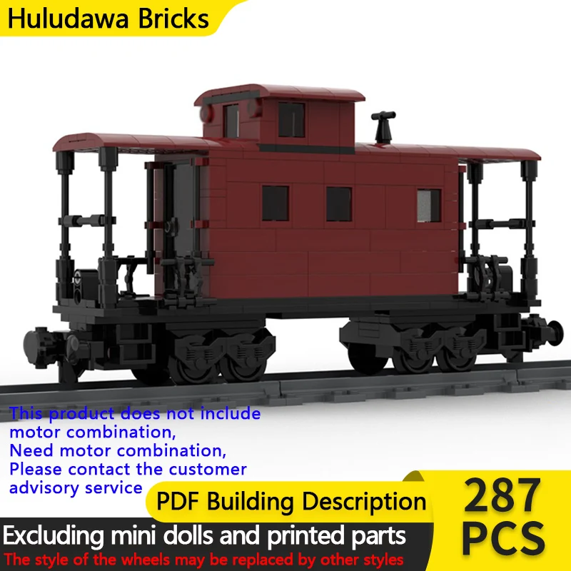 

Модель городской автомобиль MOC, строительные кирпичи, железнодорожный транспорт, Caboose, модульная технология, детские праздничные подарки, сборные игрушки, костюм