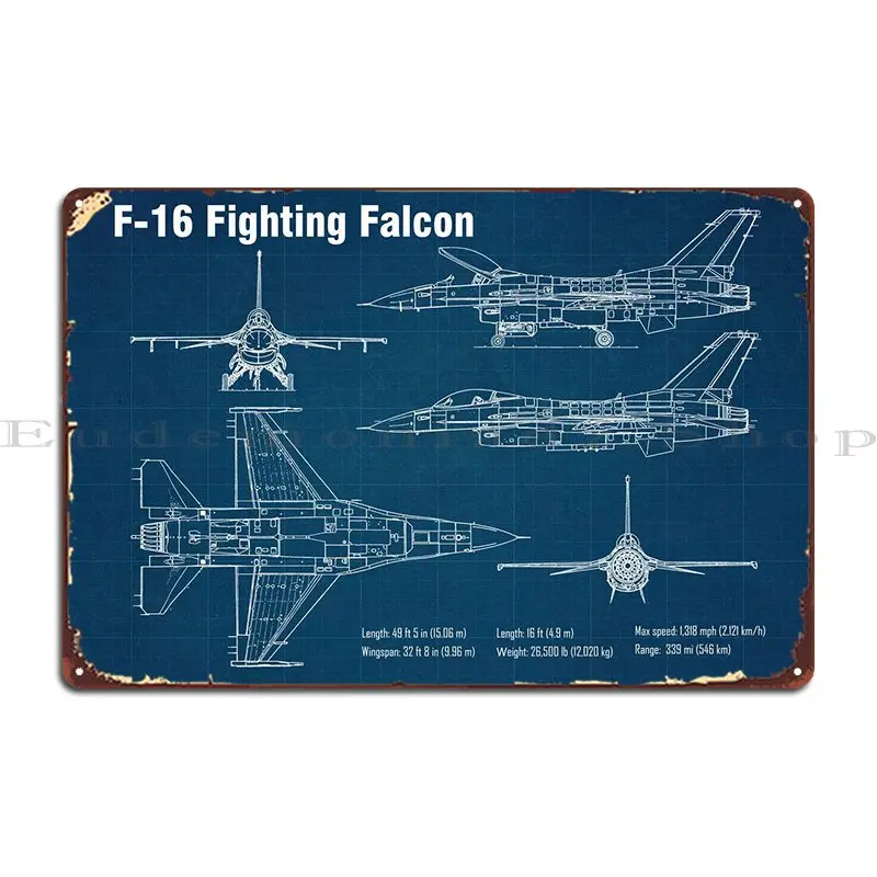 F16 Fighter Aircraft Metal Plaque Poster Decoration Club Wall Cave Customized Club Tin Sign Poster