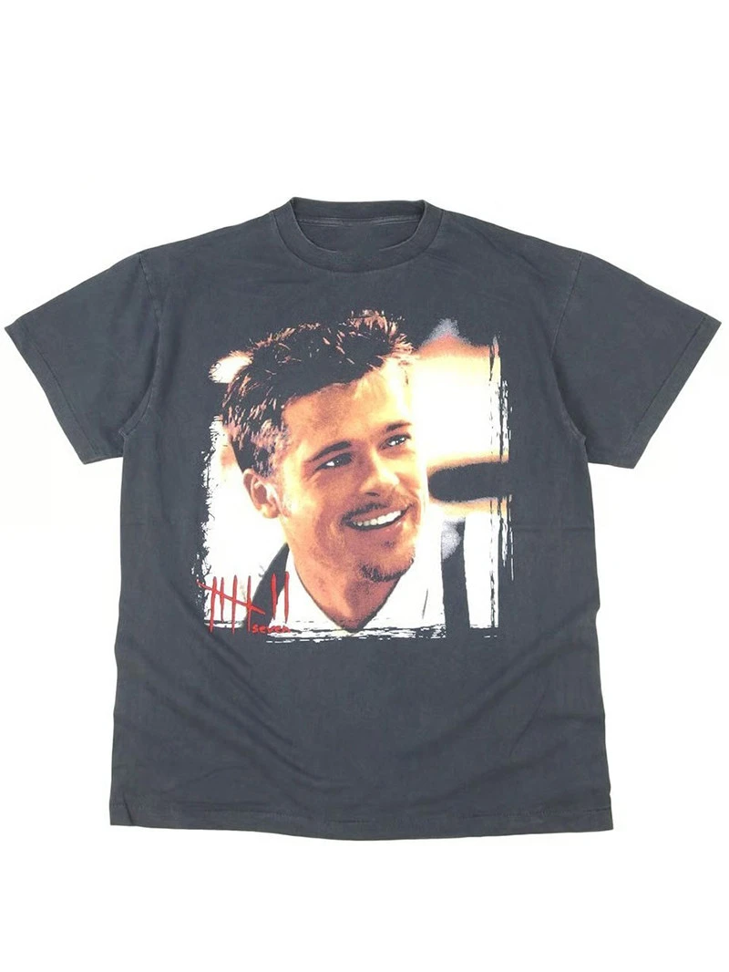 

Dark Style American Vintage Casual Men's Short-sleeved T-shirt for Summer, Pure Cotton, Men's and Women's Matching Top