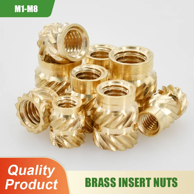 M1 M2 M2.5 M3 M4 M5 M6 M8 Threaded Nut Inserts Hot Melt Heating Double Knurled Injection Embedded 3D Printer Laptop Insert Nuts