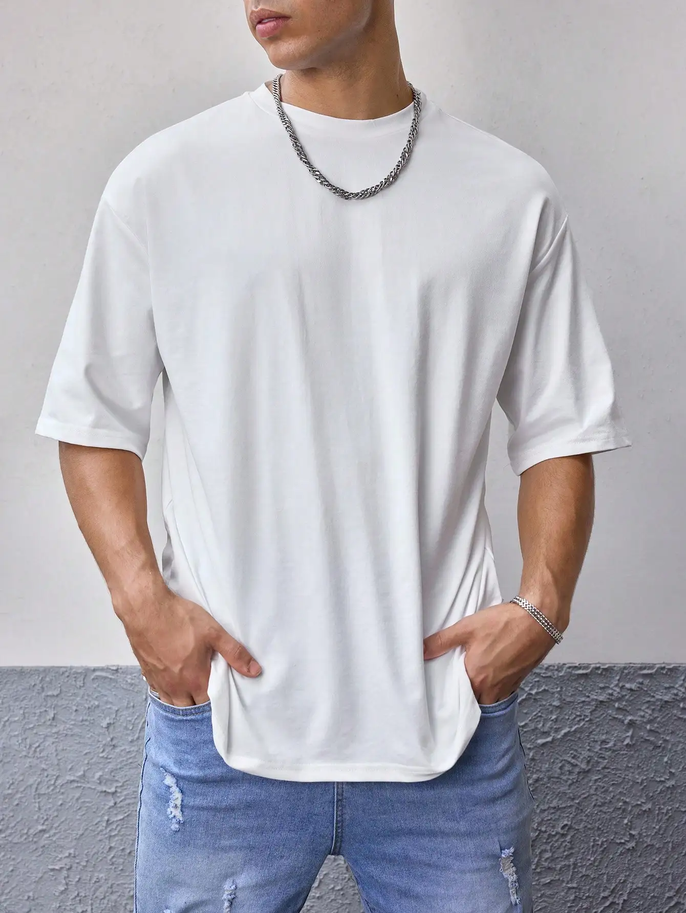 Men white T-shirt Plain Color Summer Male Casual  Short-sleeved O-Neck Summer Solid Color T Shirts  Breathable Tops Boys Clothes