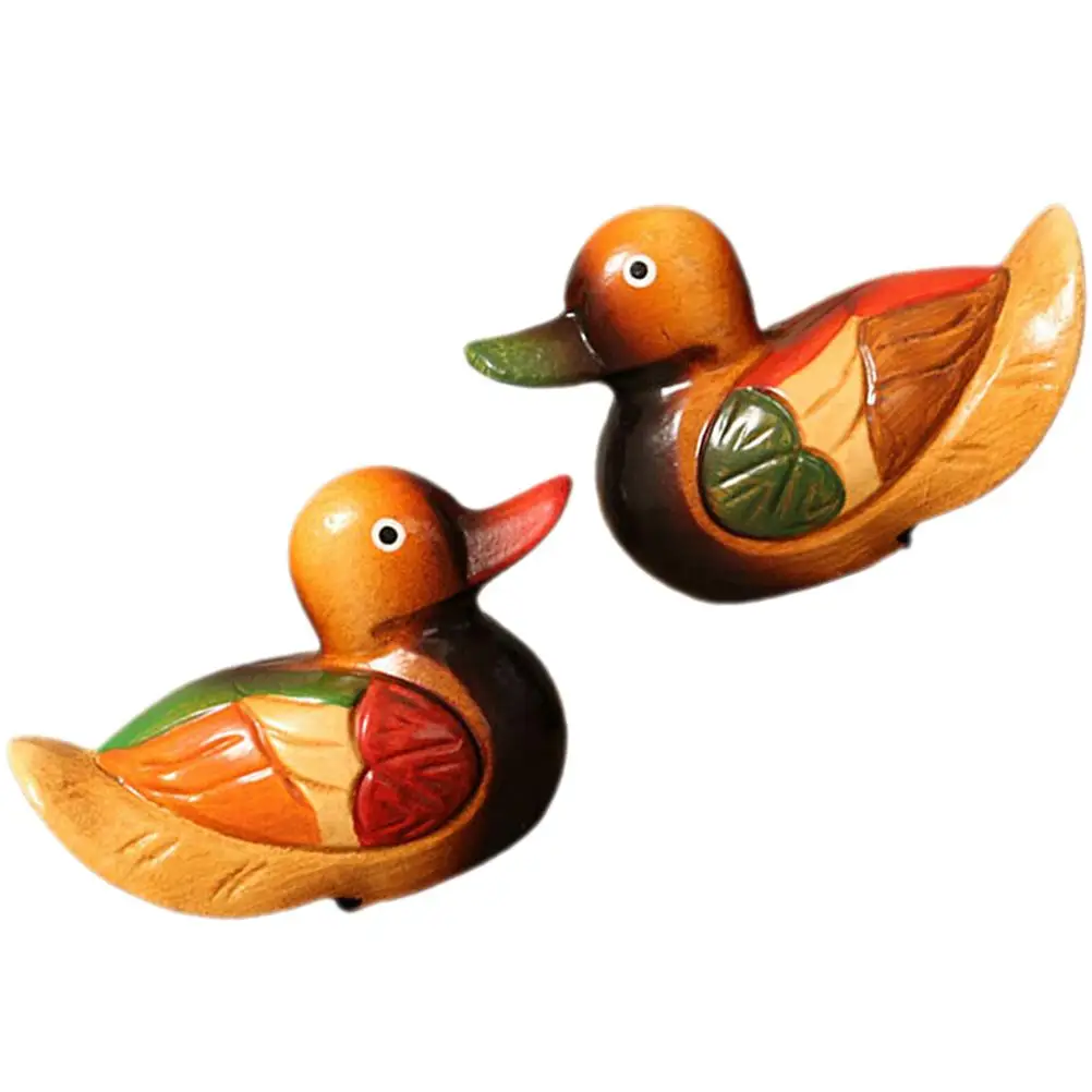 

M Duck Decoration Wooden Figurine Statue Home Wedding Ducks Decor For Sculpture nament H made Crafts